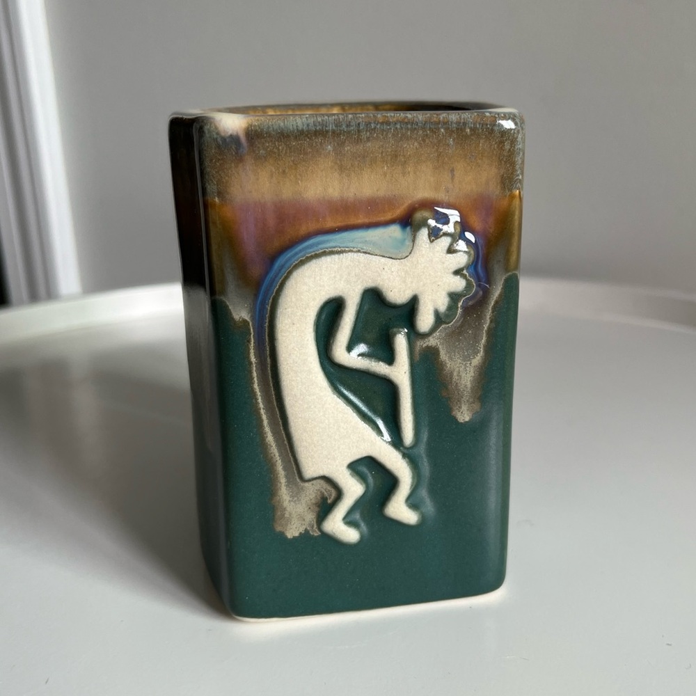 Vintage Rodolfo Padilla Signed Kokopelli Drip Glaze Coffee Mug Ceramic